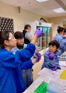 Tiffany demonstrating proper pipetting technique